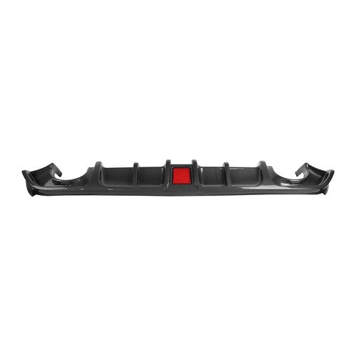 Carbon Style Rear Bumper Diffuser Lip For Infiniti Q60 2017-2022 W/LED Light