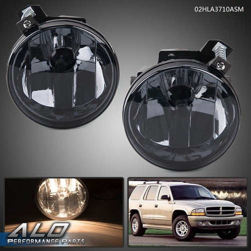 Solid Spare Fit For 2001-2004 Dodge Dakota / 2001-2003 Durango Smoked Lens Fog Lights Lamp