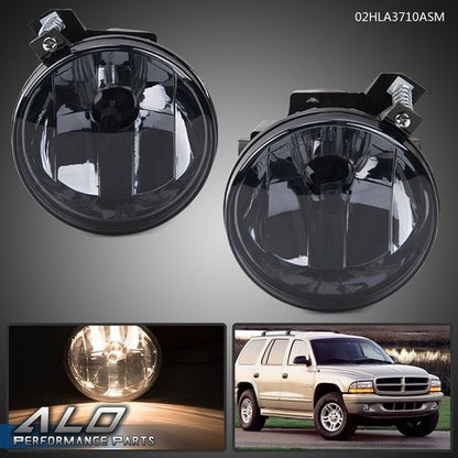 Solid Spare Fit For 2001-2004 Dodge Dakota / 2001-2003 Durango Smoked Lens Fog Lights Lamp