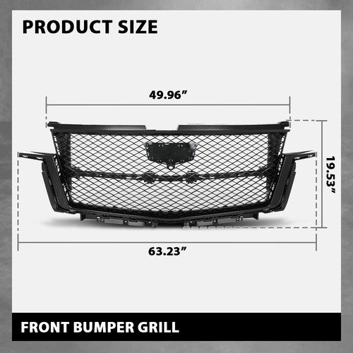 Solid Spare Fit For 2021 2022 2023 Cadillac Escalade Front Grille Assembly Black 84830289