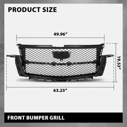 Solid Spare Fit For 2021 2022 2023 Cadillac Escalade Front Grille Assembly Black 84830289