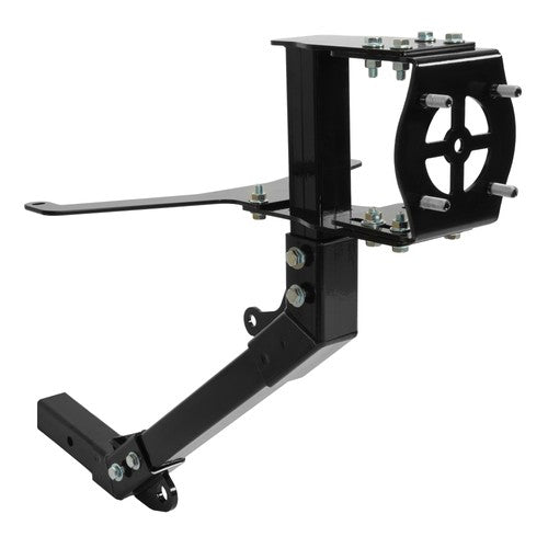 Solid Spare Black Steel Hitch Mounted Spare Tire Carrier For 2014-2025 Kawasaki Teryx4 800