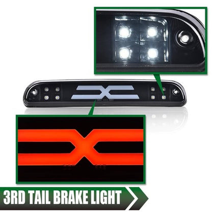 Solid Spare Fit For 1999-2016 Ford F250 F350 Super Duty LED 3rd Brake Light Cargo Lamp Black
