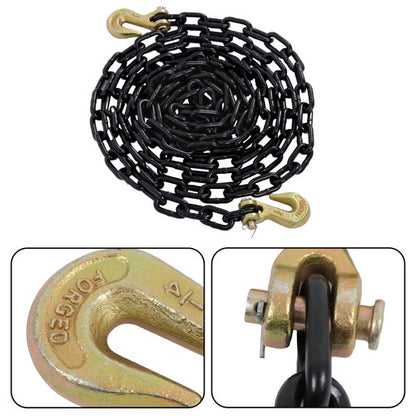 Solid Spare 1/4 Inch x 14Ft G80 Transport Bundle Chain Steel Black 3300lbs Safe Working Load