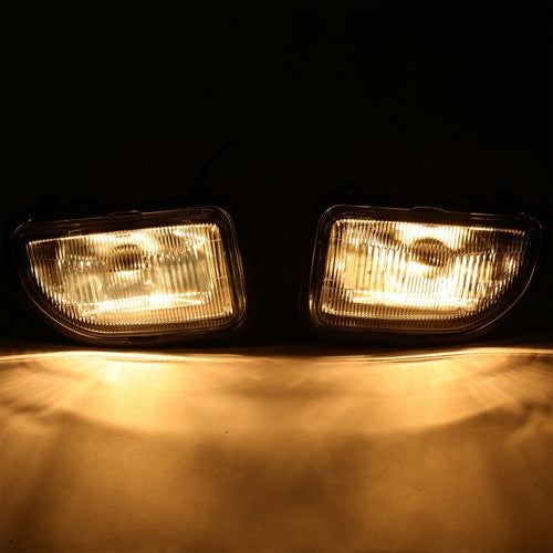 Solid Spare Front Bumper Driving Fog Lights Lamp Kit Clear For Toyota MR2 91 92-1995 W/Bulbs