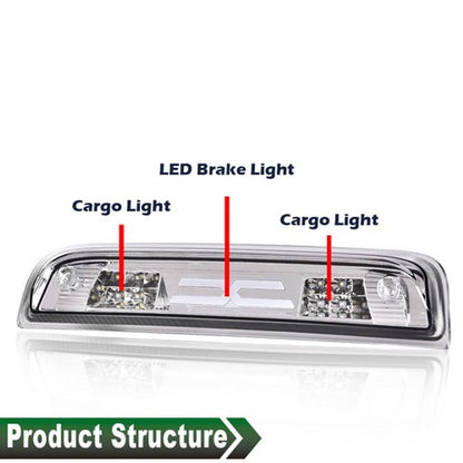 Solid Spare Fit For 14-18 Chevy Silverado GMC Sierra Clear LED Third Brake Light Cargo Lamp