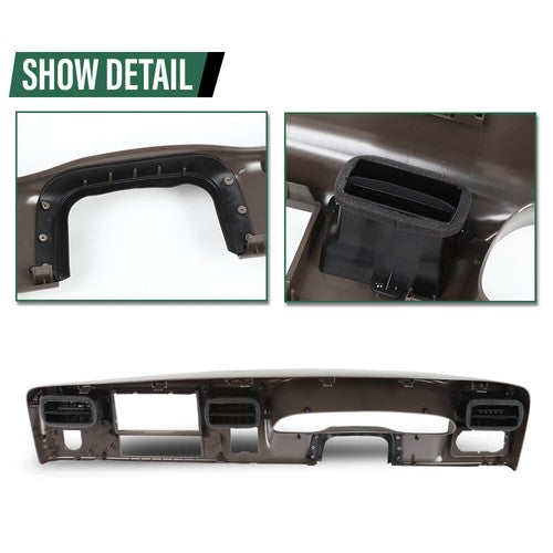 Solid Spare Fit For 1999-2004 Ford F250 F350 Dash Instrument Cluster Radio Trim Bezel Gray