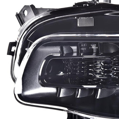 Solid Spare Fit For 2014-2017 Jeep Cherokee Headlight Left Driver Side Black Trim With Bulb