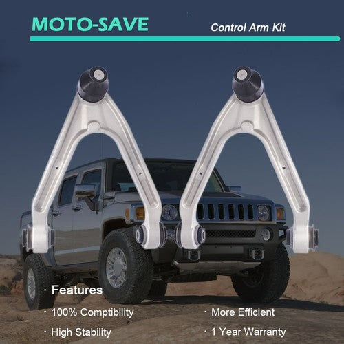 Solid Spare 2Pcs Fit For 06-10 Hummer H3 H3T Front Upper Control Arms Ball Joint LH & RH Kit
