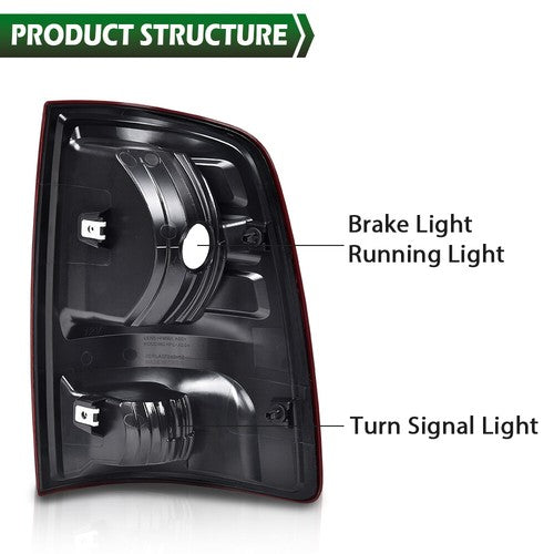 Solid Spare Fit For 09-18 Dodge Ram 1500/2010-2018 Ram 2500 3500 Tail Lights Brake Lamps
