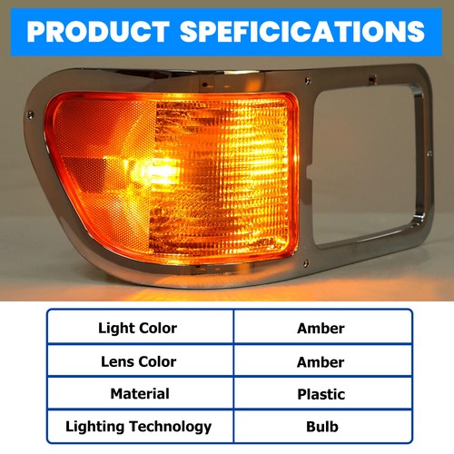 Solid Spare Passenger Side Headlight Bezel Signal Corner W/Bulb For 2000-2015 Ford F650 F750