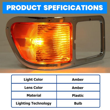 Solid Spare Passenger Side Headlight Bezel Signal Corner W/Bulb For 2000-2015 Ford F650 F750