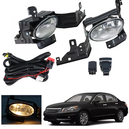 For 2011-2012 Honda Accord Sedan Clear Fog Lights Bumper Driving Lamps+Switch