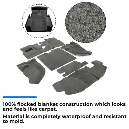 Solid Spare New For TJ Jeep Wrangler 97-06 6 Pieces Full Set Carpet Kit Floor Mat GRAY GREY