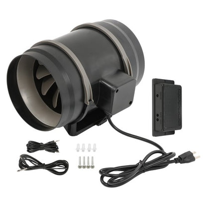 Solid Spare Inline Duct Fan Temperature & Humidity Controller EC-motor Plastic ABS 8" 807CFM