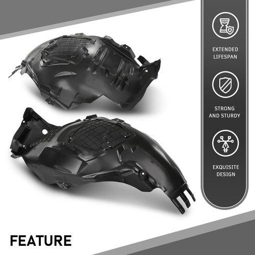 Solid Spare Fit For 2015-2021 Mercedes-Benz W205 C-Class Front Left+Right Side Fender Liner