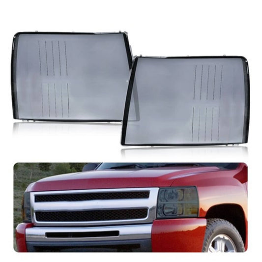 Solid Spare Smoke Lens Headlight Lens Cover Fit For 2007-2014 Chevy Silverado 1500/2500/3500