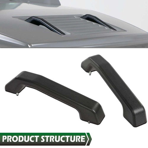 Solid Spare Fit For 2003-2009 Hummer H2 SUT Front Hood Handles Left+Right Pair Set Black