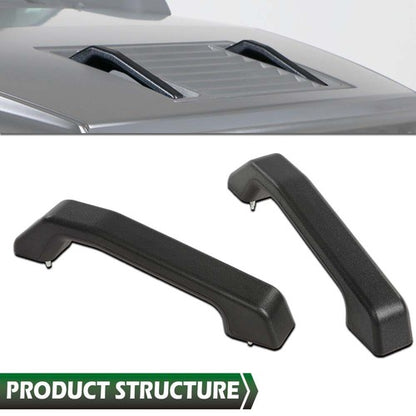 Solid Spare Fit For 2003-2009 Hummer H2 SUT Front Hood Handles Left+Right Pair Set Black