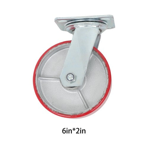Solid Spare 4 Pack 6" × 2" Heavy Duty Swivel Caster Wheels 4800Lbs Industrial Polyurethane