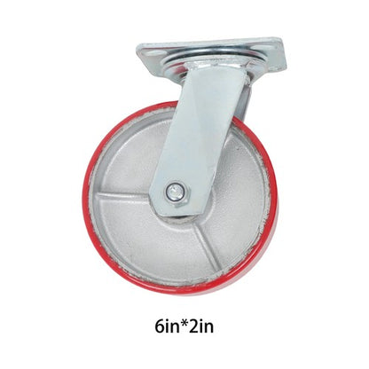 Solid Spare 4 Pack 6" × 2" Heavy Duty Swivel Caster Wheels 4800Lbs Industrial Polyurethane