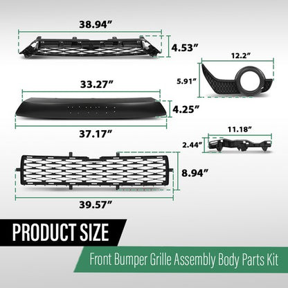 Solid Spare Fit For 14-19 Toyota 4Runner TRD/SR5 Front Bumper Grille Assembly Body Parts Kit