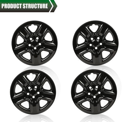 Solid Spare 4 Black For Toyota RAV4 2006-2012 17" Wheel Skins Hub Caps Full Rim Skin Covers