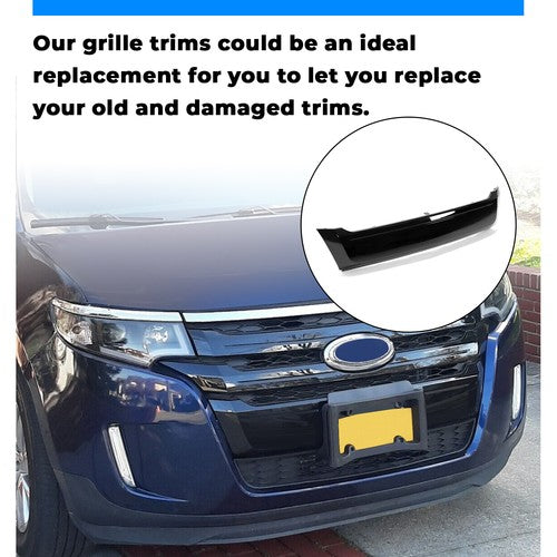 Solid Spare Front Lower Black Grille Bumper Moulding For 2011-2014 Ford Edge FO1087132