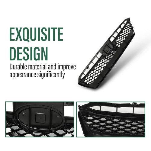 Solid Spare Front Upper Bumper Grille Honeycomb Grill Fit For 2015-2017 Subaru WRX STI
