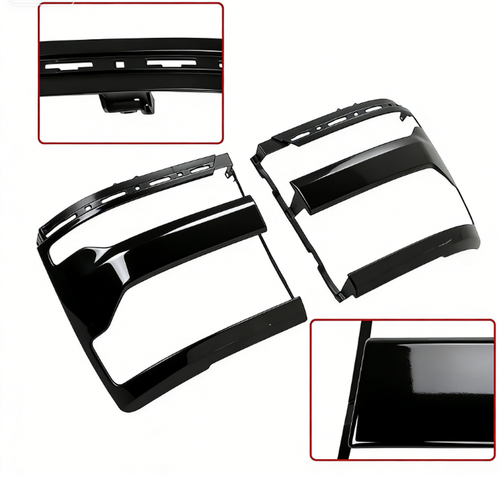 Headlight Trim Bezel Cover For Chevy Silverado 1500 2016-2018 Black LH+RH Pair