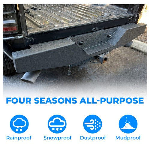 Solid Spare For 1993-2011 Ford Ranger Pickup Rear Step Bumper Powder Coated Heavy-Duty Steel