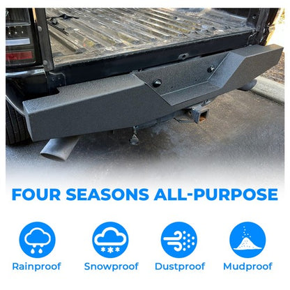 Solid Spare For 1993-2011 Ford Ranger Pickup Rear Step Bumper Powder Coated Heavy-Duty Steel