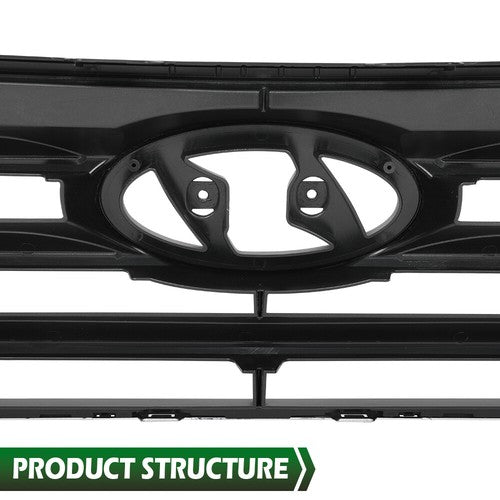 Solid Spare Fit For 2017-2018 Hyundai Santa Fe Sport Front Bumper Upper Grille Assembly