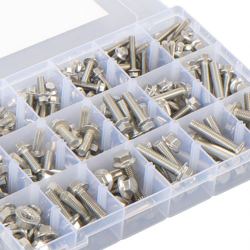 Solid Spare 245 Pcs Heavy Duty Flanged Bolts And Nuts Kit M6 M8 M10 Stainless Steel