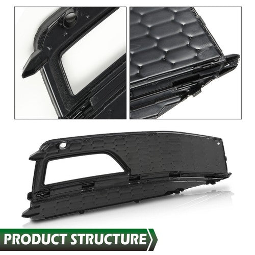 Solid Spare Fit For 13-16 Audi A4 Quattro B9 S4 S-Line Bumper Fog Light Lamp Bezel Left