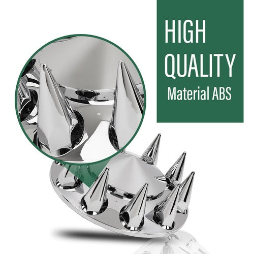 Solid Spare For Semi Truck Wheel Cover 33mm Nut Covers Front Hub Cover Set Silver Spiked