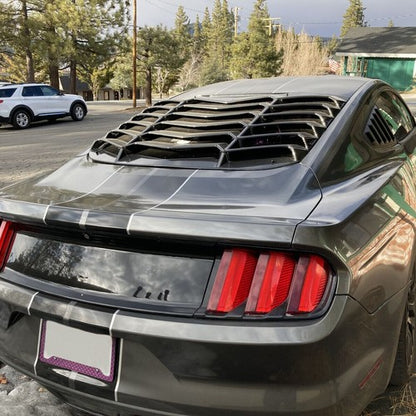 Solid Spare Fits 2015-2023 Ford Mustang Rear Window Louver Cover Sun Shade Carbon Fiber