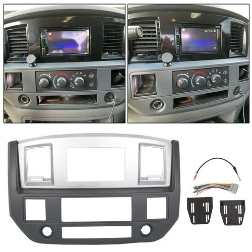 Solid Spare Radio Double Din Dash Install Bezel Kit Fits 2006-09 Dodge Ram 1500 2500 3500