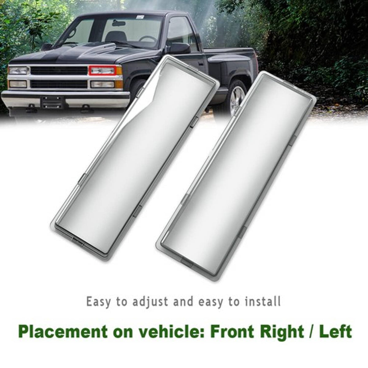 Solid Spare Fit For 94-98 GMC C/K Sierra Suburban Headlight Replacement Lens Smoke