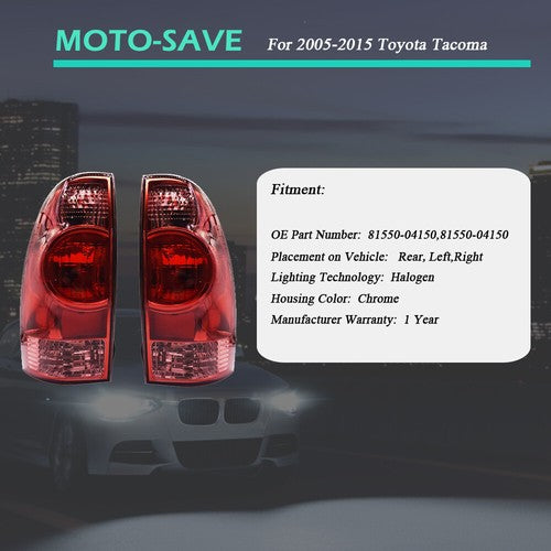 Solid Spare Tail Light Assembly For Toyota Tacoma 2005-2015 Pair Set Right + Left Rear Side