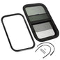 Solid Spare 24" x 15" For Camper Cargo Trailer Slider RV Window W/ Trim Ring Screen Black