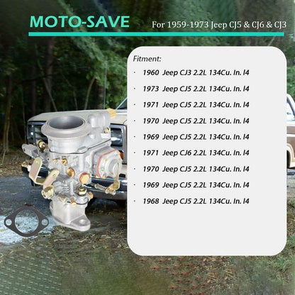 Solid Spare Solex 1 Barrel Carburetor 17701.02 Fit For Jeep CJ3 CJ5 CJ6 2.2L l4 1959-1973