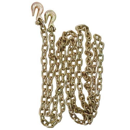 Solid Spare Truck Tow Chain Tie Down Binder With Grade 70 Hooks G70 3/8" 20'