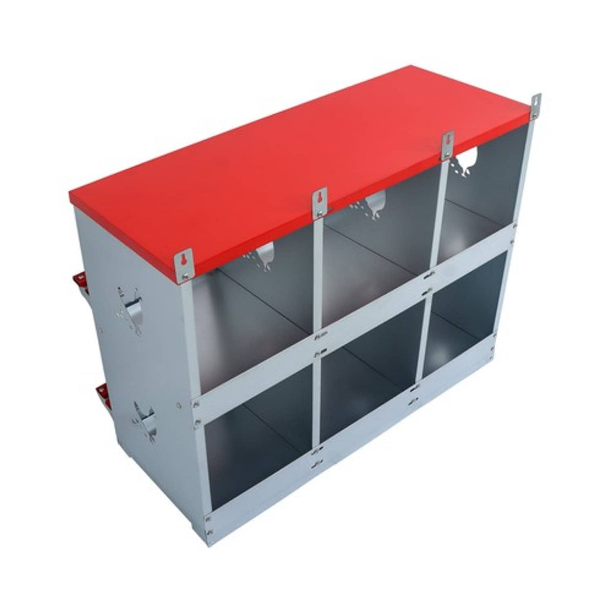 Solid Spare Chicken Nesting Boxes 6 Compartment Metal Poultry Nest Box Large Vented Holes