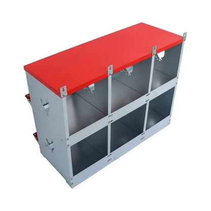 Solid Spare Chicken Nesting Boxes 6 Compartment Metal Poultry Nest Box Large Vented Holes