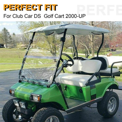 Solid Spare Golf Cart Front Folding Clear Windshield Windscreen For Club Car DS 2000.5-Up