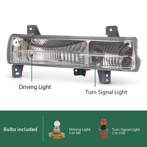 Solid Spare Fit For 18-21 Jeep Compass Front Bumper Parking Lights Left+Right Side