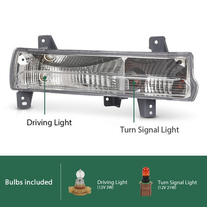 Solid Spare Fit For 18-21 Jeep Compass Front Bumper Parking Lights Left+Right Side