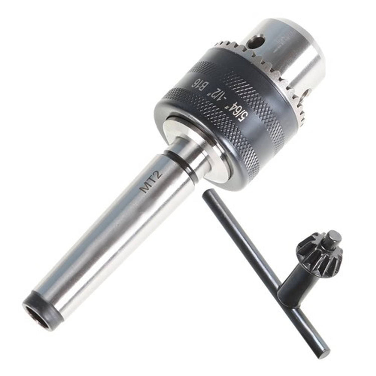 Solid Spare For Lathe MT2 5/64'' to 1/2'' Drill Chuck Tool With Morse Taper Arbor and Key