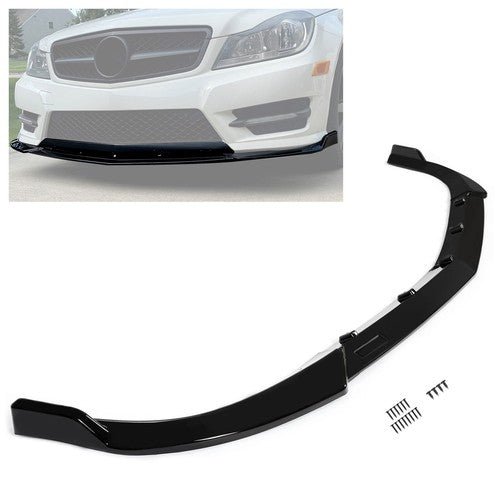 Solid Spare Gloss Black Front Bumper Lip Splitter For Mercedes Benz W204 Sport C Class 08-14